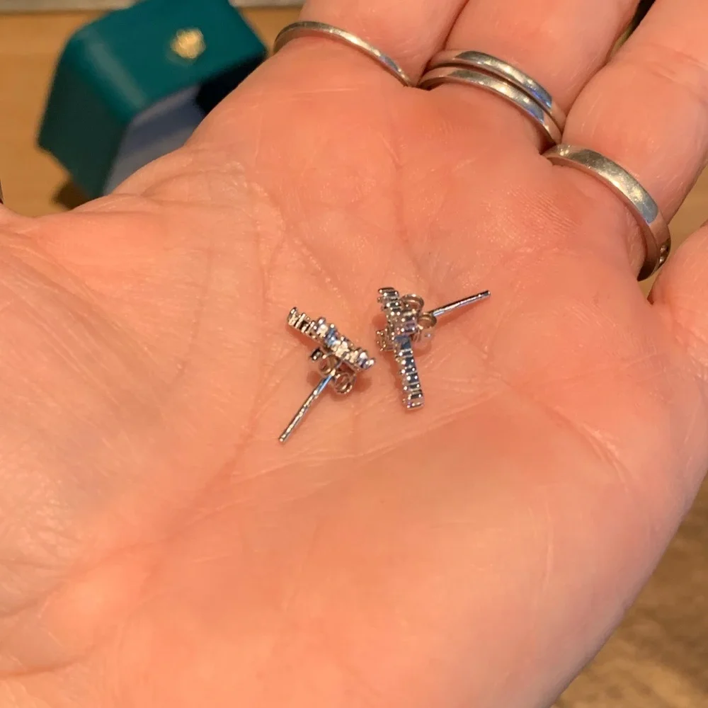 Moissanite Cross Earrings NIB